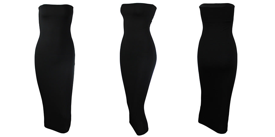 Bangniweigou Sexy Off Shoulder Tube Dress Summer Women Black White Basic Bodycon Sundress Strapless Stretchy Bandage Robe Femme