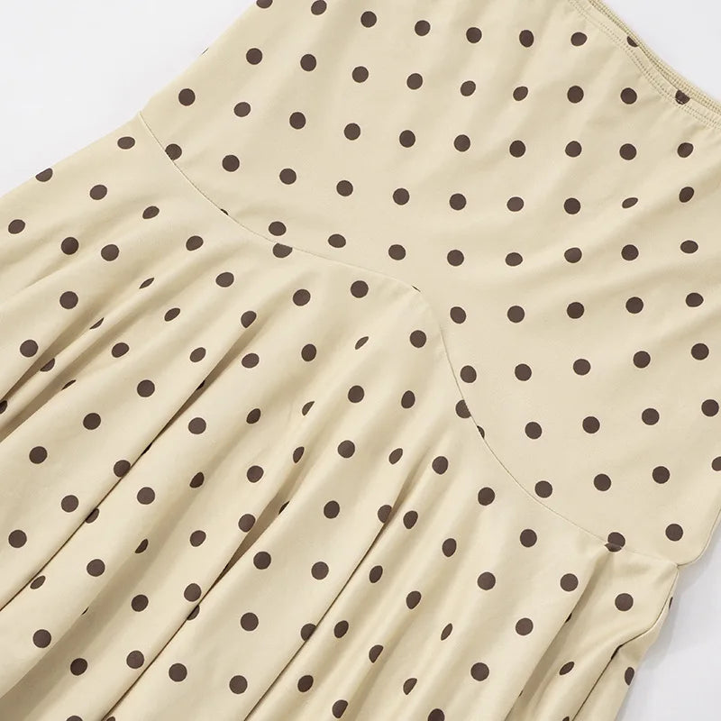 Absobe Polka Dot Y2K Skirt 2 Piece Set Women's Sleeveless Tank Top Fashion Irregular A-Line Skirt Slim Suit Summer Casual Outfit