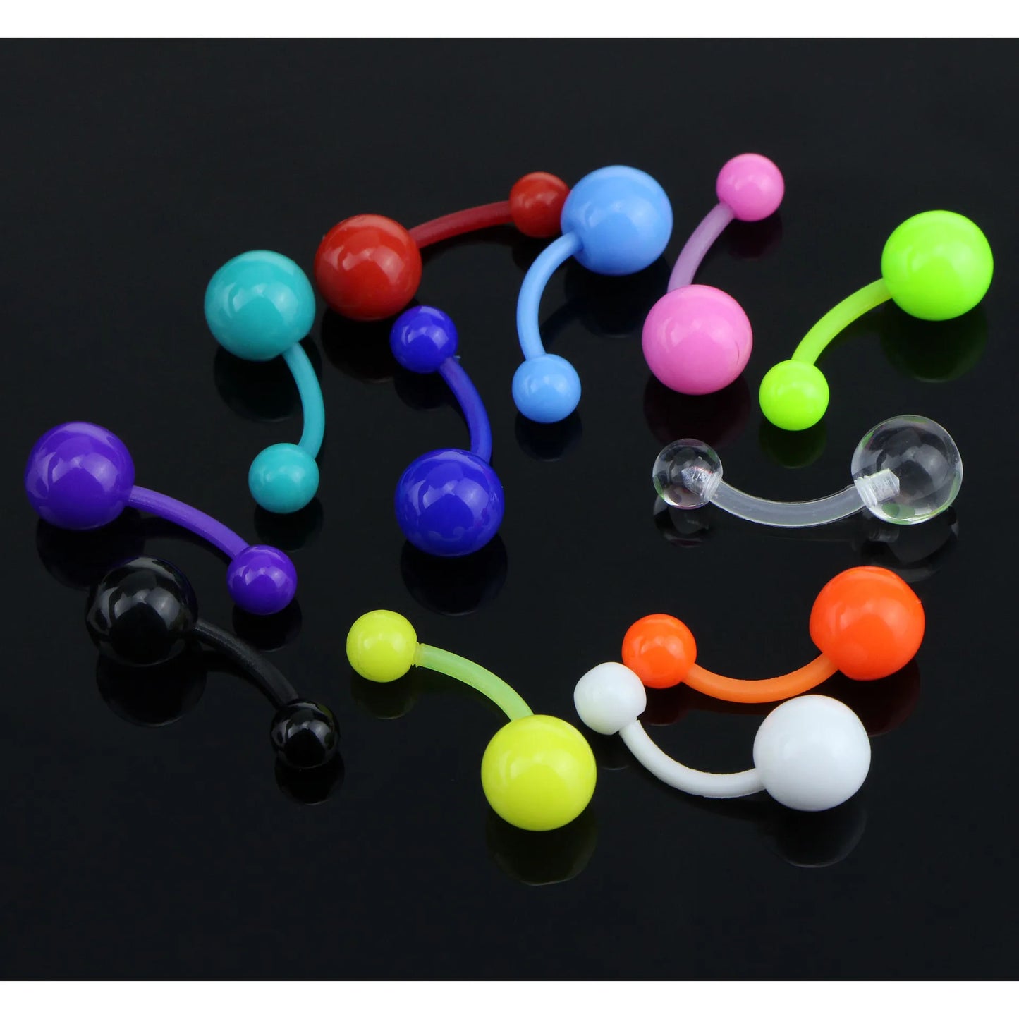 10 pcs/lot Piercing Navel Surgical Steel Single Crystal Rhinestone Belly Button Rings Navel Piercing Ombligo 5/8mm Ball Nombril
