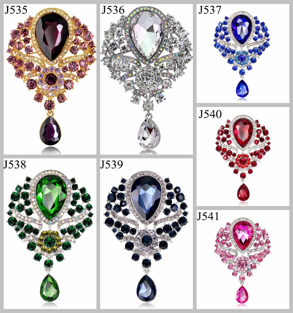 Lapel Pin Women Simulated-Pearl Pendant Pins Crystal Rhinestone Brooch For Woman Scarf Buckle Clips Hat Clothes Multipurpose Pin