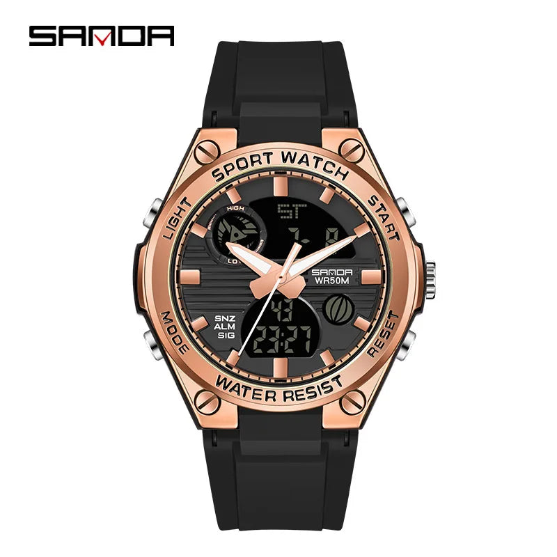 Luxury Rose Gold Women Men Digital Watches Fashion Stainless Steel LED Electronic Wristwatch Waterproof Sports watch