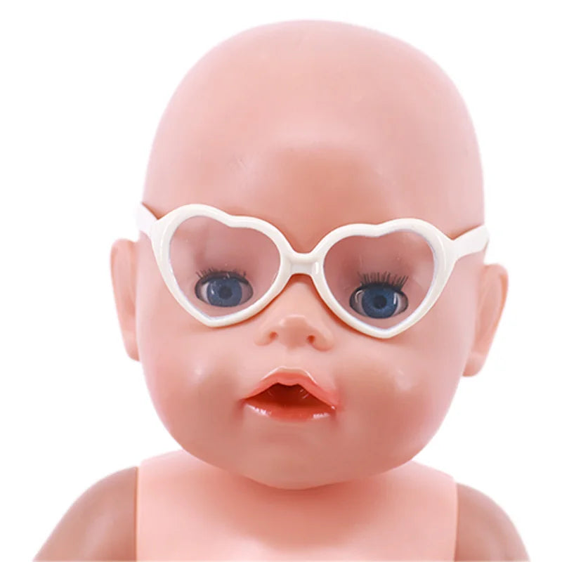人形用服 メガネ 10色 人形アクセサリー 18インチ アメリカンドール用 ギフト&43cm 生まれの人形 赤ちゃん 女の子のおもちゃ