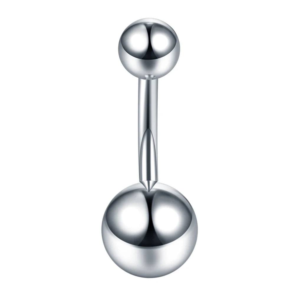 1PC 14G Belly Button Ring Navel Nombril Piercings Surgical Steel Ear Rings CZ Body Piercing Jewelry 10mm Bar For Women Piercings