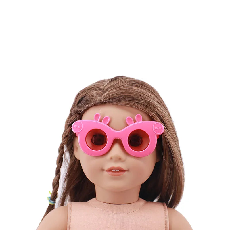 人形用服 メガネ 10色 人形アクセサリー 18インチ アメリカンドール用 ギフト&43cm 生まれの人形 赤ちゃん 女の子のおもちゃ