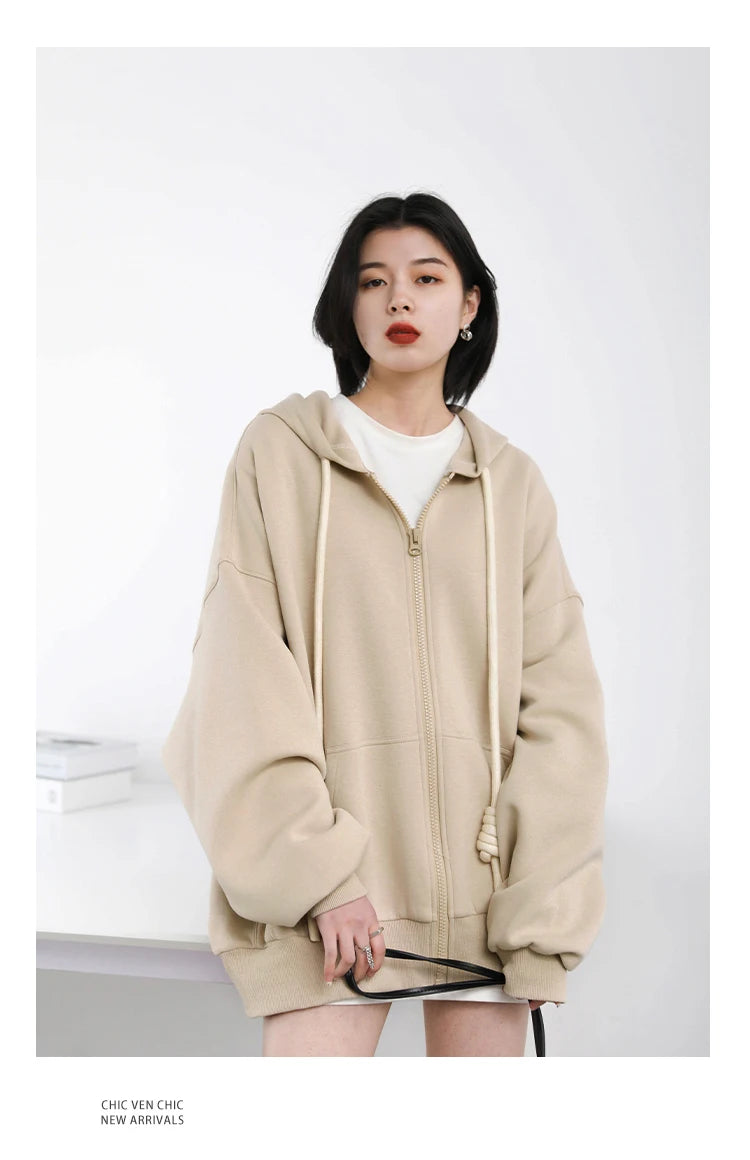 CHIC VEN Women's Hoodies Sweatshirts Casual Loose Sports Women Jackets Streetwear Female Coat Fashion Tops Spring Autumn 2022