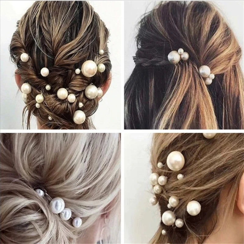 Bridal Wedding Hair Accessories Rhinestone Hair Pins Forks for Women Pearl Hairpins Bride Headpiece Party Jewelry Gift Dropship