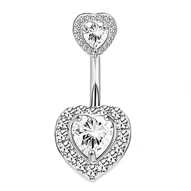 1PCS Crystal Belly Button Rings Surgical Steel Heart Navel Piercing Sexy Flower Belly Rings Body Piercing Ombligo Navel Rings