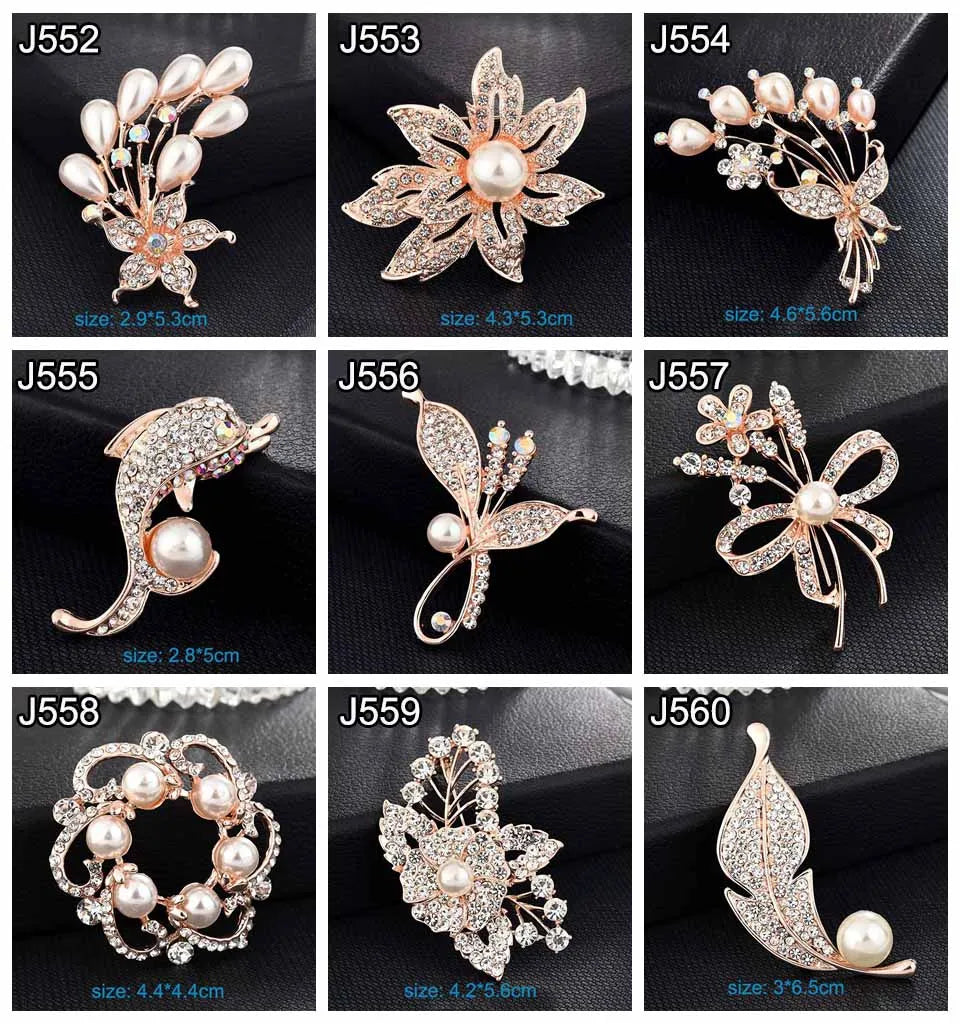 Lapel Pin Women Simulated-Pearl Pendant Pins Crystal Rhinestone Brooch For Woman Scarf Buckle Clips Hat Clothes Multipurpose Pin
