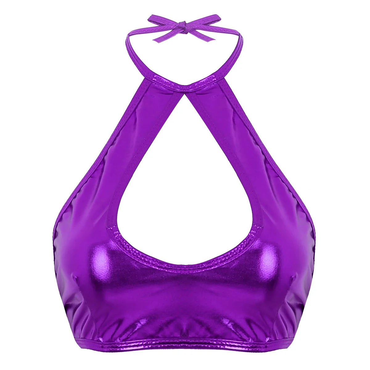 Women Summer Streetwear Halter Strappy Cropped Tops Vest Low Cut Camisole Rave Party Disco Nightclub Pole Dance Costume Sexy