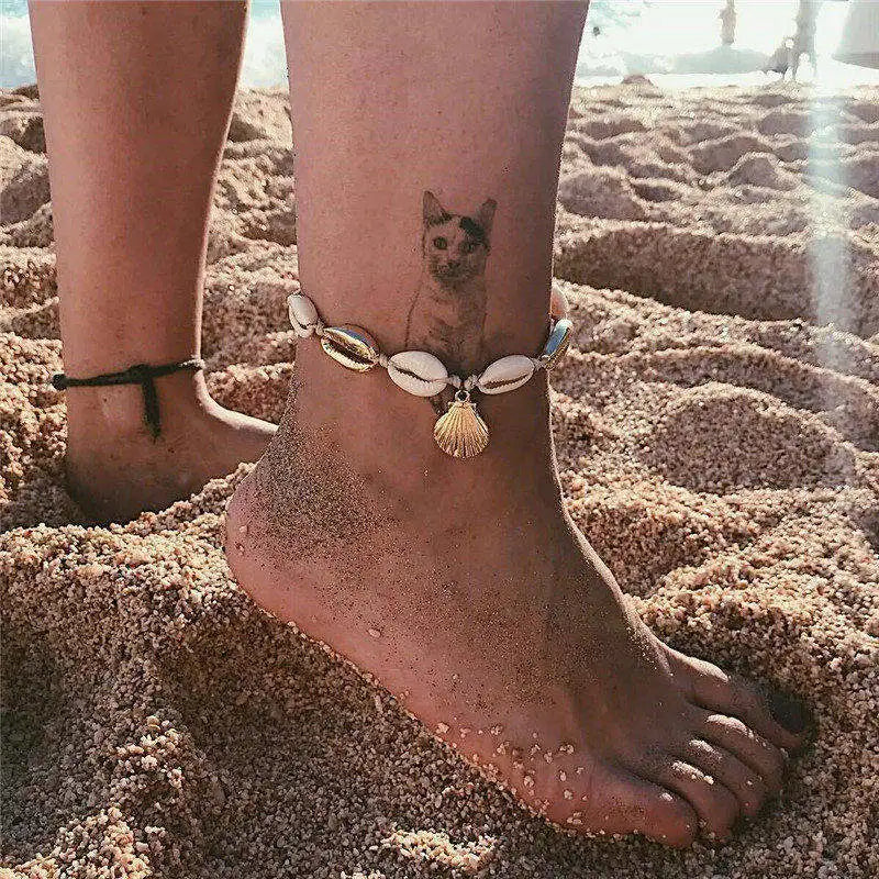 2pcs Anklets Women Heart Ankle Bracelet Charm Beaded Dainty Foot Jewelry for Women and Teen Girls Summer Barefoot Beach