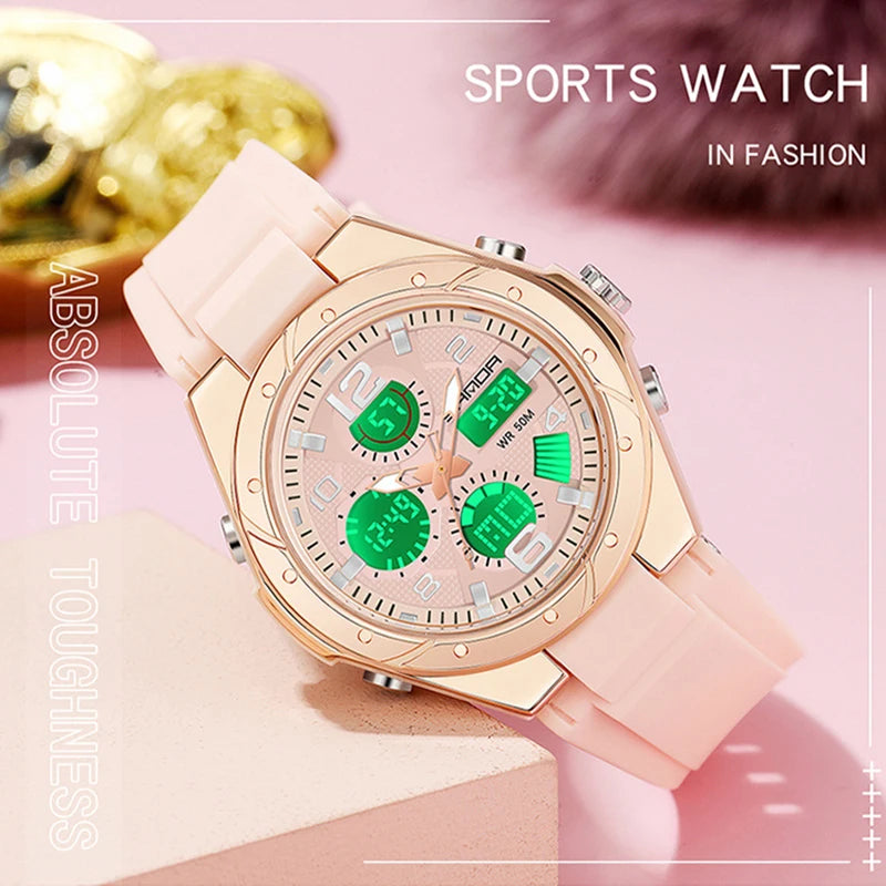 Luxury Rose Gold Women Men Digital Watches Fashion Stainless Steel LED Electronic Wristwatch Waterproof Sports watch