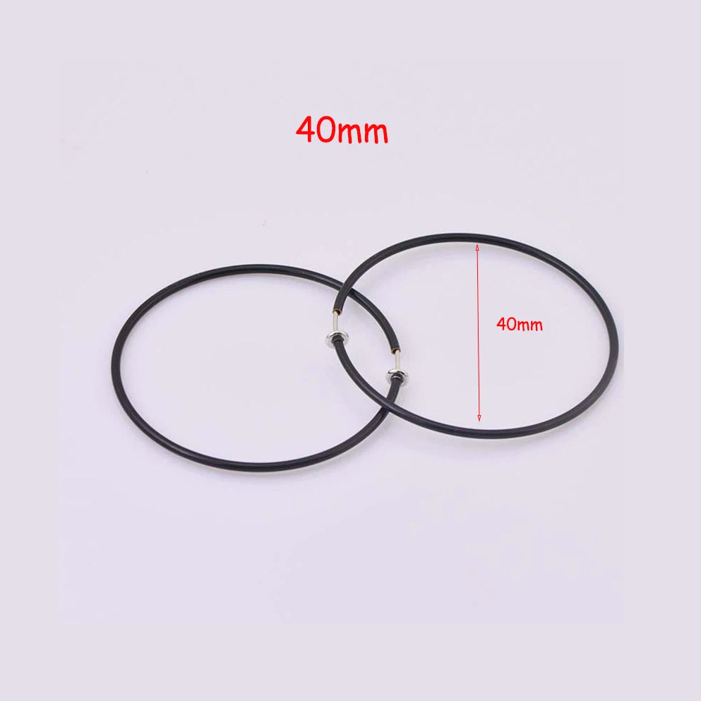 New Diameter 2/4/6cm Ear Clips Rings Punk Women Non-Pierced Hoop Earrings Houndstooth Goth Fake Clip-On Circle Earrings Jewelry