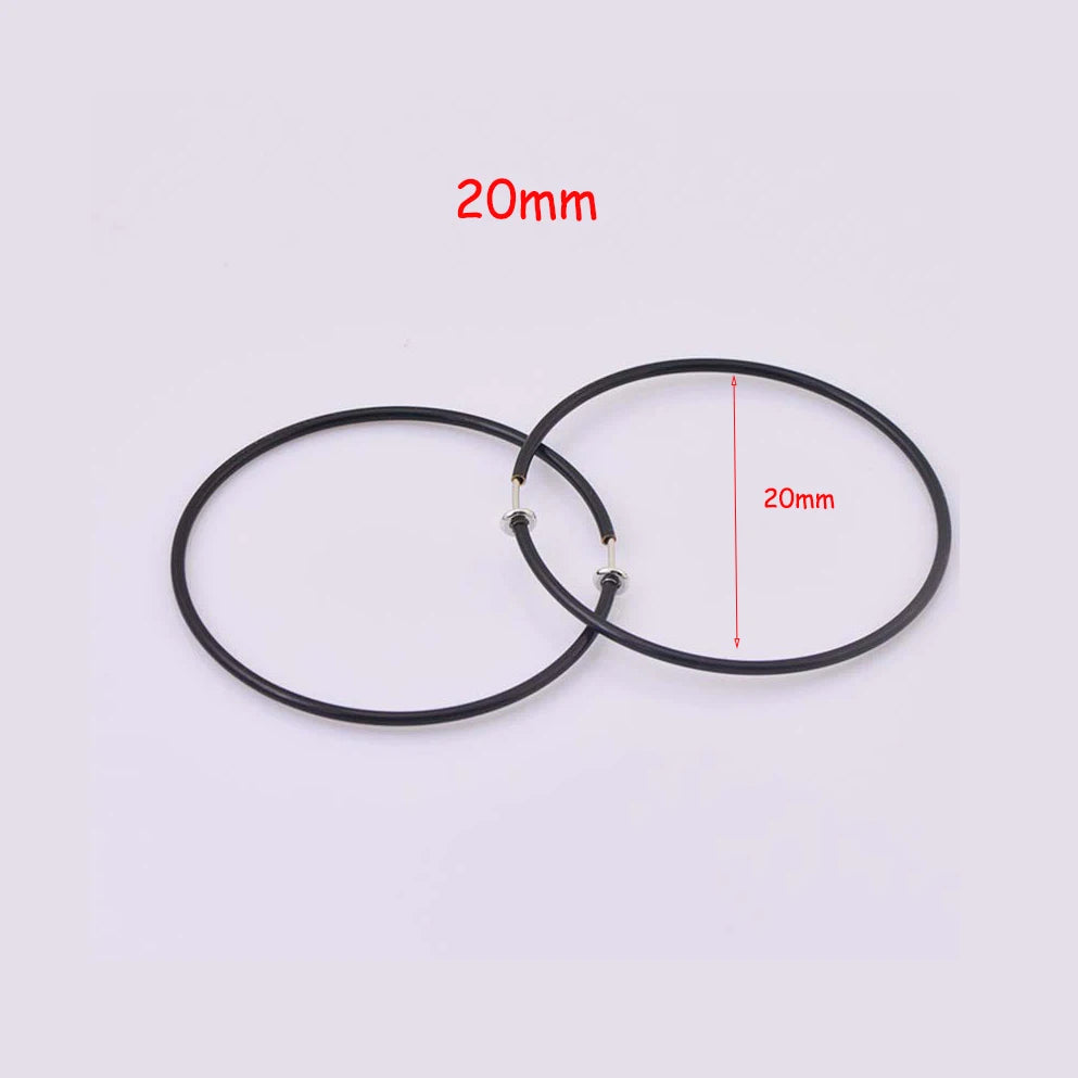 New Diameter 2/4/6cm Ear Clips Rings Punk Women Non-Pierced Hoop Earrings Houndstooth Goth Fake Clip-On Circle Earrings Jewelry