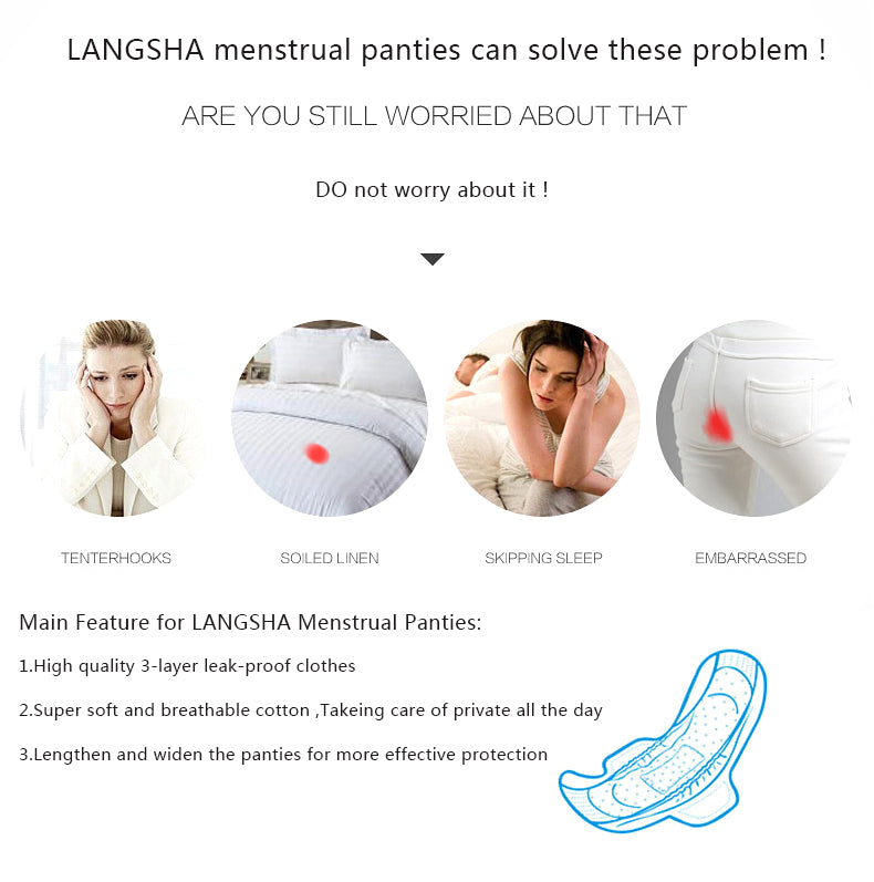 High Waist Leak Proof Menstrual Women's Panties Widen Period Pants Physiological Underwear Cotton Plus Size L-4XL Female Briefs