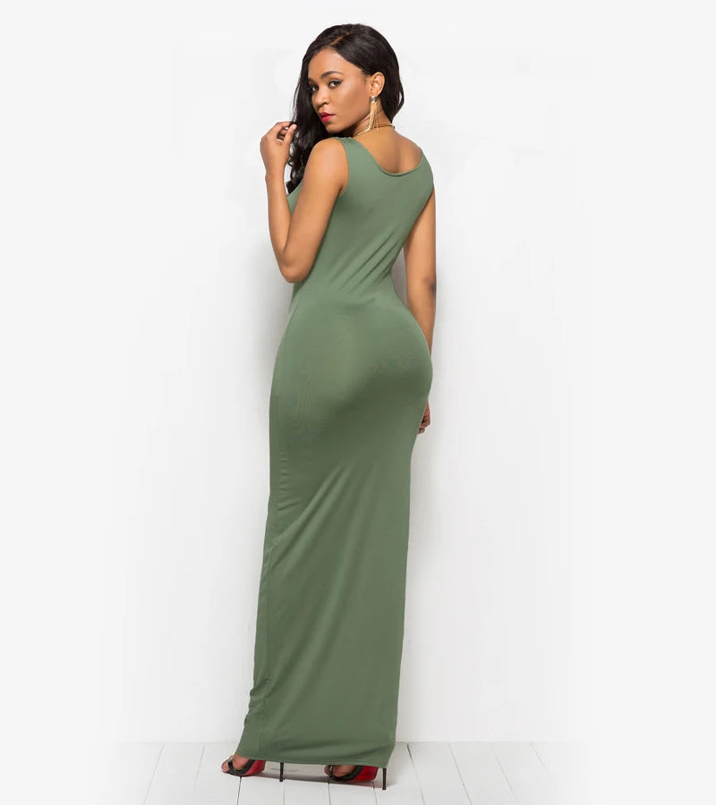 Sexy Summer Tank Women Dress 2023 Fashion Sleeveless Bodycon Evening Party Club Long Dresses Women Clothes Plus Size Femme Robe