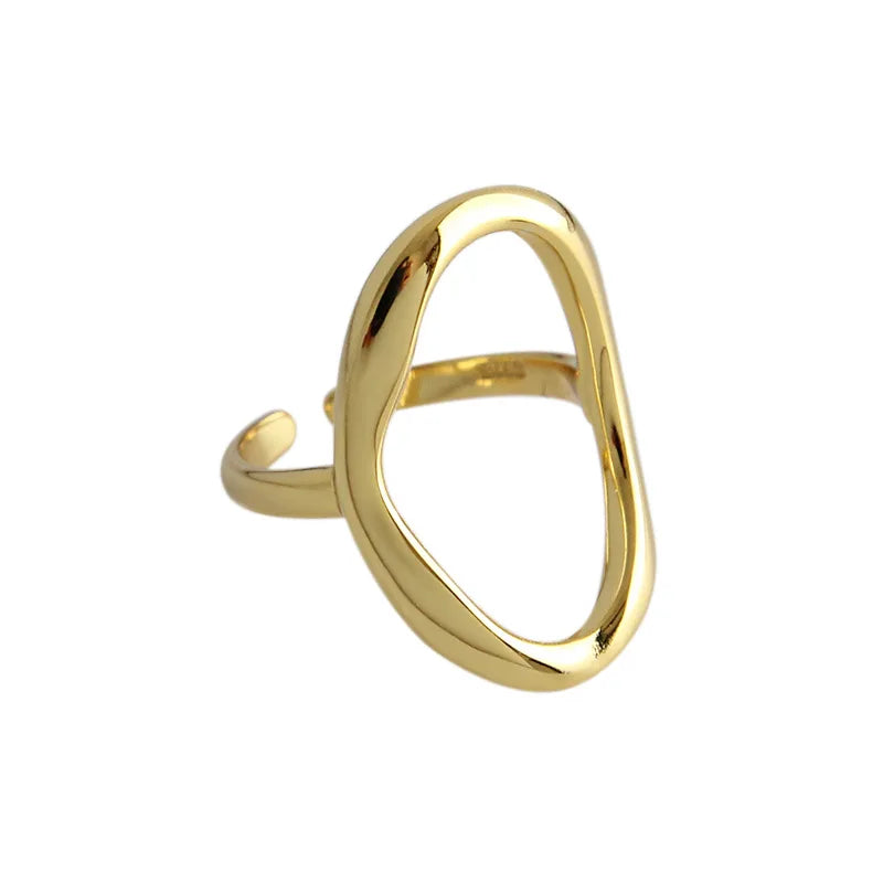 XIYANIKE Silver Color Irregular Hollow Opening Rings for Women Couple Fashion Simple Geometric Party Jewelry Gifts