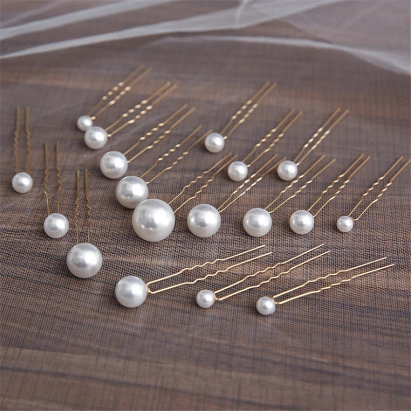 Bridal Wedding Hair Accessories Rhinestone Hair Pins Forks for Women Pearl Hairpins Bride Headpiece Party Jewelry Gift Dropship