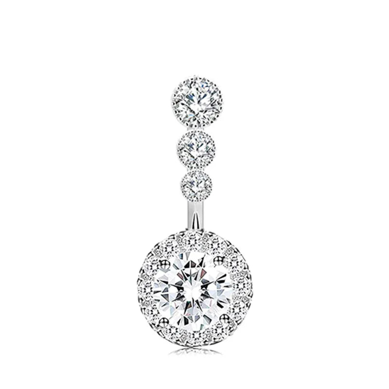 1PCS Crystal Belly Button Rings Surgical Steel Heart Navel Piercing Sexy Flower Belly Rings Body Piercing Ombligo Navel Rings