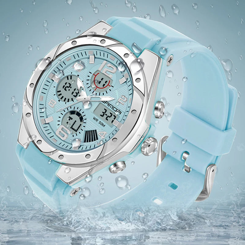 Luxury Rose Gold Women Men Digital Watches Fashion Stainless Steel LED Electronic Wristwatch Waterproof Sports watch