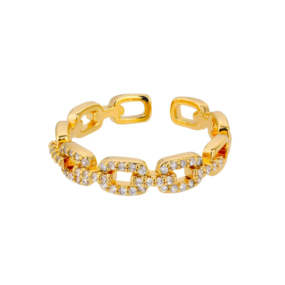 Classic Zircon Twist Chain Rings For Women Stainless Steel Elegant Couple Ring Wedding Jewelry Gift Bijoux Femme Free Shipping
