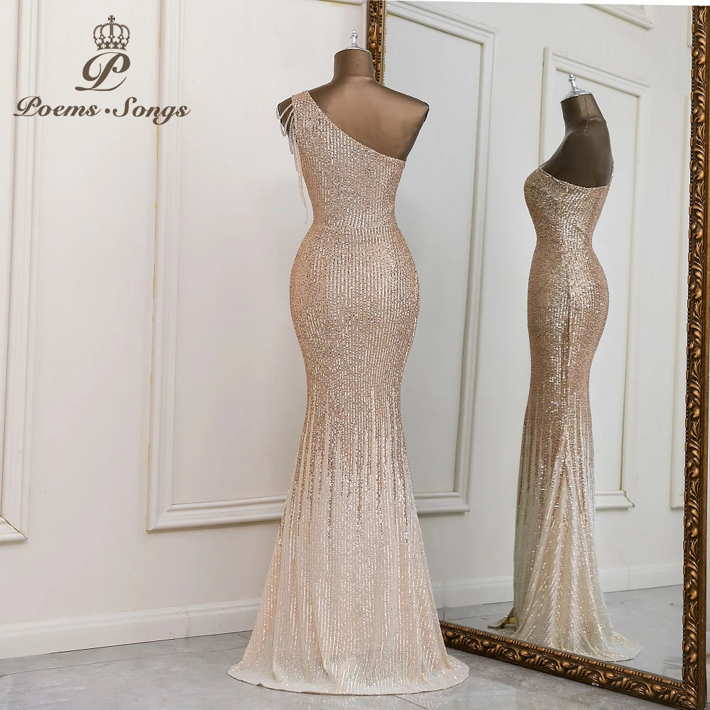 Sexy One shoulder style evening dresses prom dresses vestidos de fiesta robe de soiree de mariage party dresses women evening