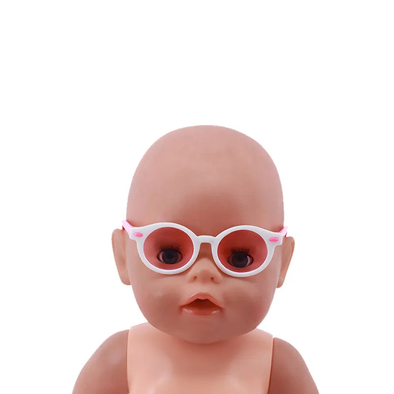 人形用服 メガネ 10色 人形アクセサリー 18インチ アメリカンドール用 ギフト&43cm 生まれの人形 赤ちゃん 女の子のおもちゃ