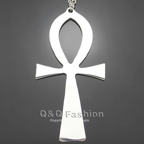 10x5cm Vintage Egyptian Life Big Ankh Cross Pendant Long Chain Necklace Fashion Jewelry Men and Women Accessories Dropshipping