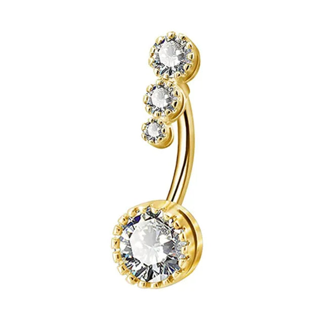 1PCS Crystal Belly Button Rings Surgical Steel Heart Navel Piercing Sexy Flower Belly Rings Body Piercing Ombligo Navel Rings