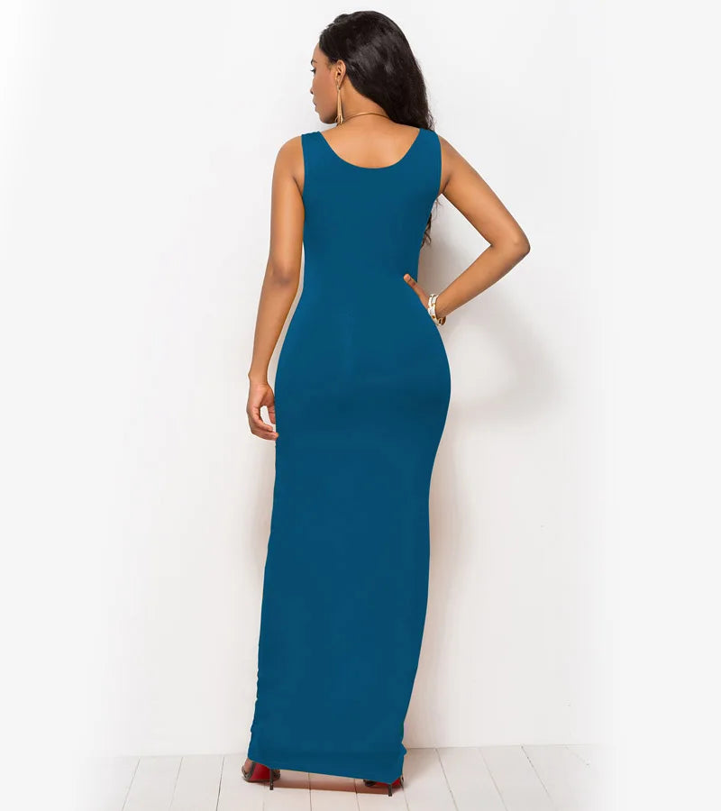 Sexy Summer Tank Women Dress 2023 Fashion Sleeveless Bodycon Evening Party Club Long Dresses Women Clothes Plus Size Femme Robe