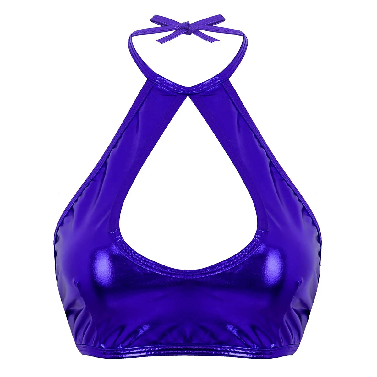Women Summer Streetwear Halter Strappy Cropped Tops Vest Low Cut Camisole Rave Party Disco Nightclub Pole Dance Costume Sexy