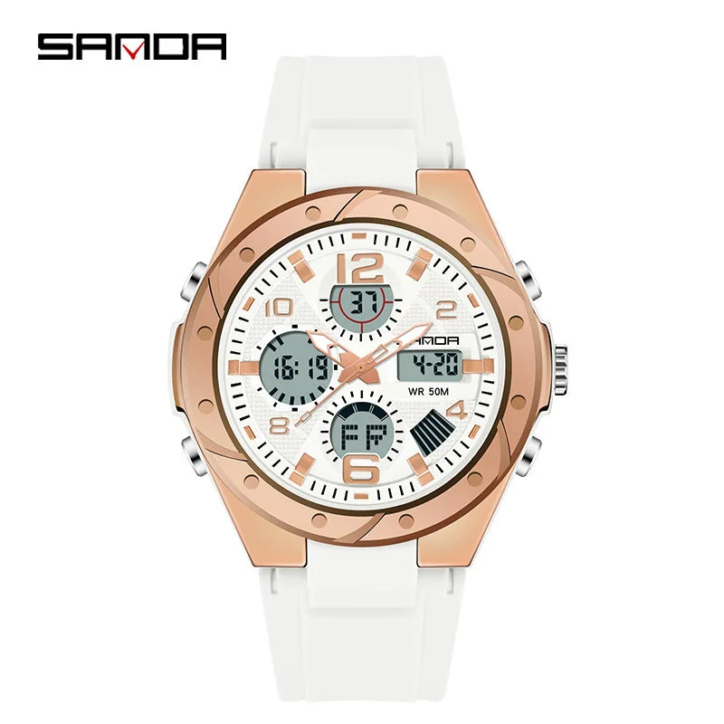 Luxury Rose Gold Women Men Digital Watches Fashion Stainless Steel LED Electronic Wristwatch Waterproof Sports watch
