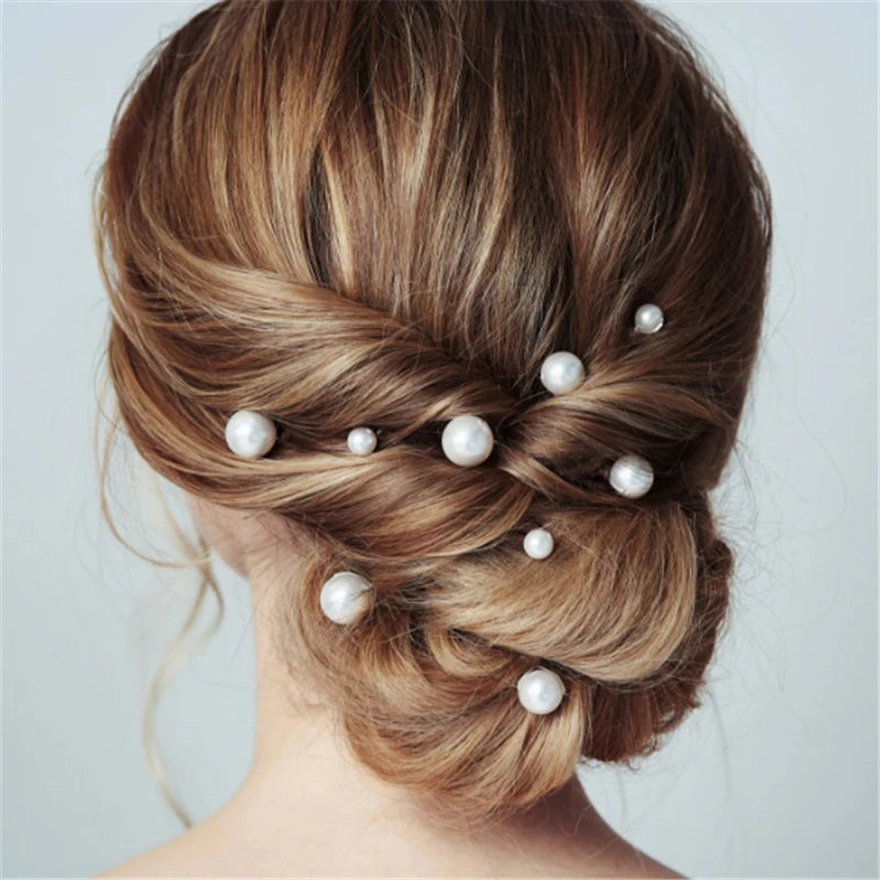 Bridal Wedding Hair Accessories Rhinestone Hair Pins Forks for Women Pearl Hairpins Bride Headpiece Party Jewelry Gift Dropship