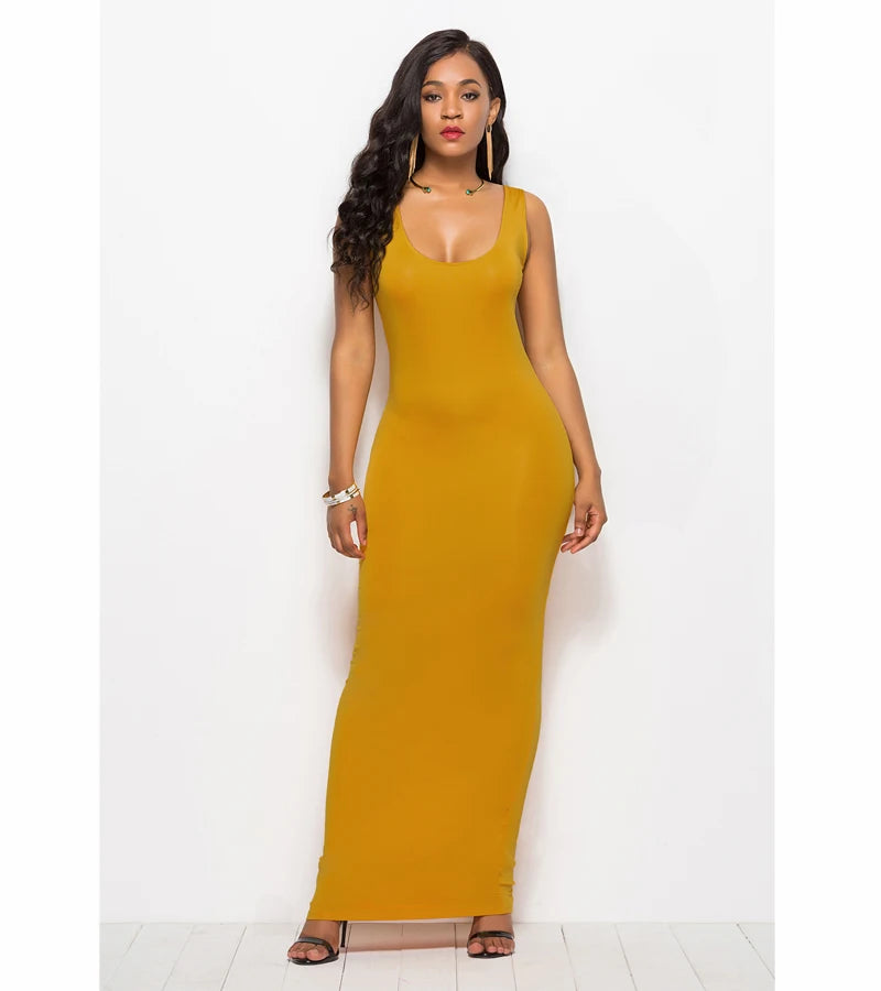 Sexy Summer Tank Women Dress 2023 Fashion Sleeveless Bodycon Evening Party Club Long Dresses Women Clothes Plus Size Femme Robe