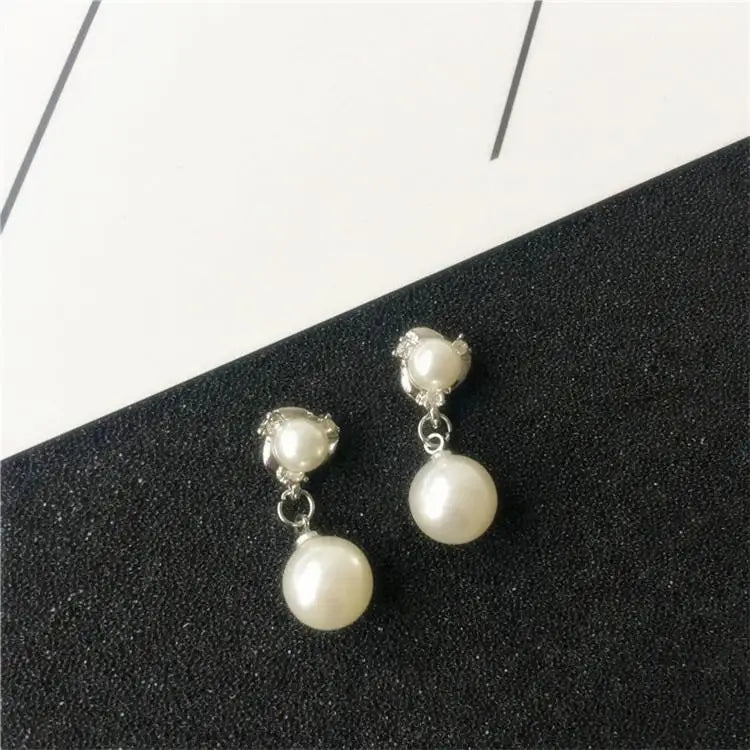 Best Selling Wild Fashion Simple Pearl Bean Earrings Style Women Girls Earrings Jewelry Wholesale Crystal Earrings Brincos