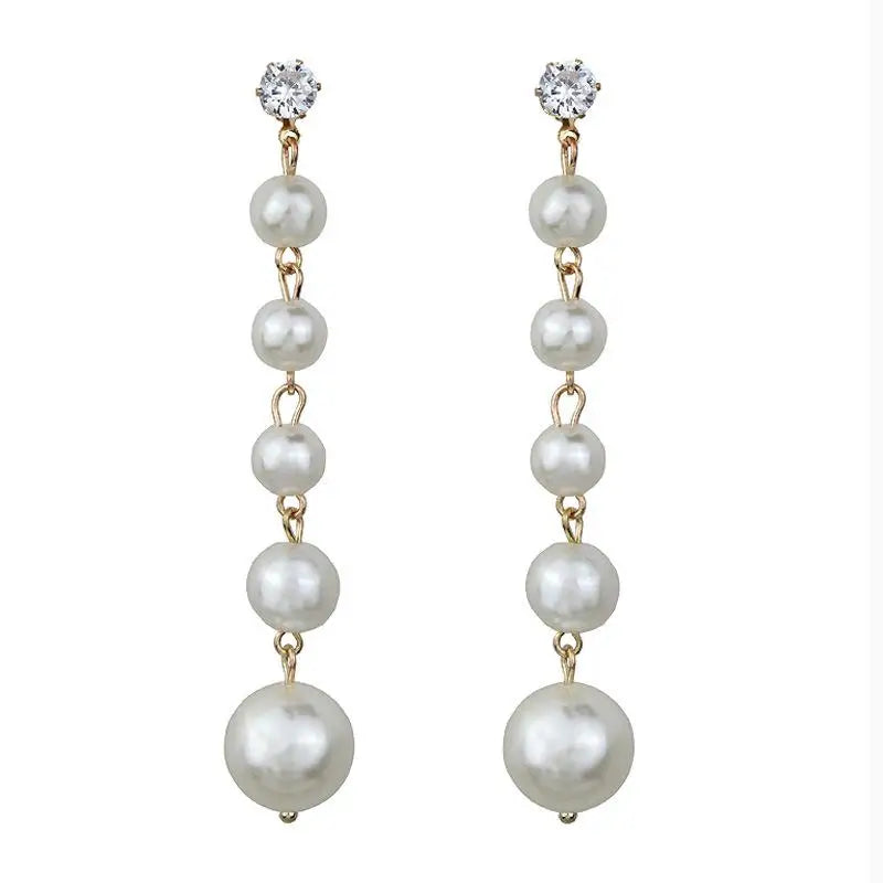 Best Selling Wild Fashion Simple Pearl Bean Earrings Style Women Girls Earrings Jewelry Wholesale Crystal Earrings Brincos