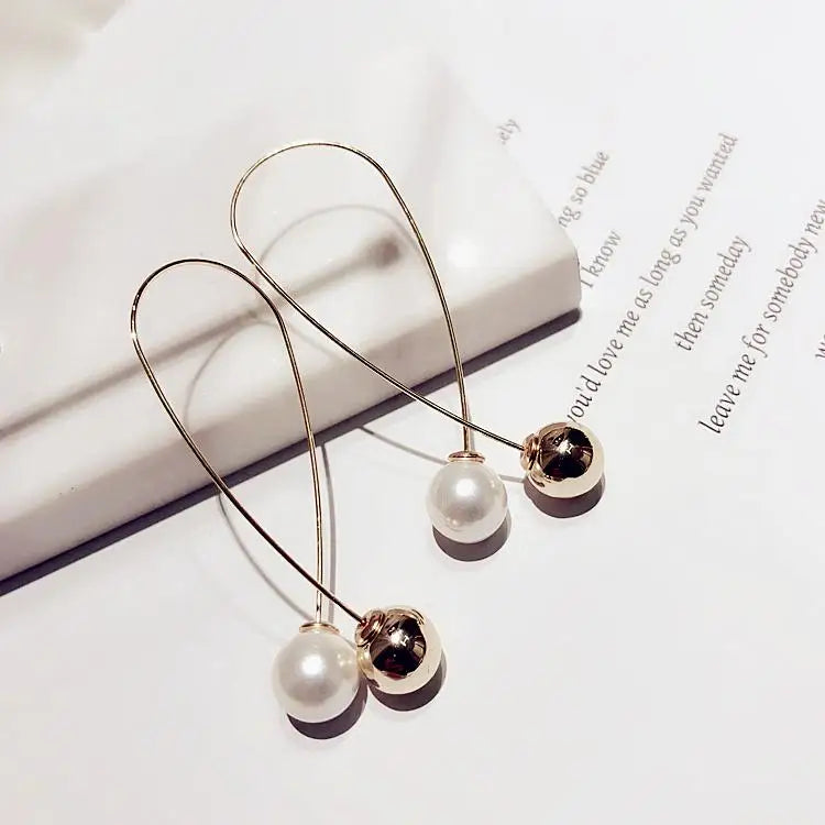 Best Selling Wild Fashion Simple Pearl Bean Earrings Style Women Girls Earrings Jewelry Wholesale Crystal Earrings Brincos