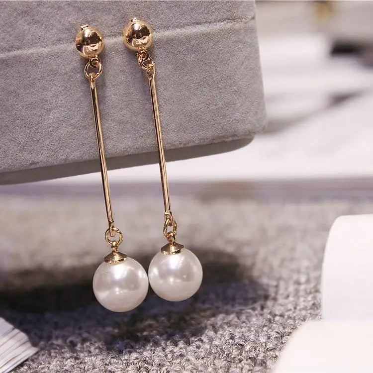Best Selling Wild Fashion Simple Pearl Bean Earrings Style Women Girls Earrings Jewelry Wholesale Crystal Earrings Brincos