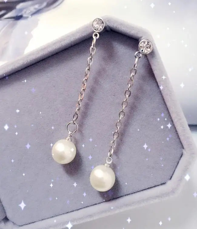 Best Selling Wild Fashion Simple Pearl Bean Earrings Style Women Girls Earrings Jewelry Wholesale Crystal Earrings Brincos