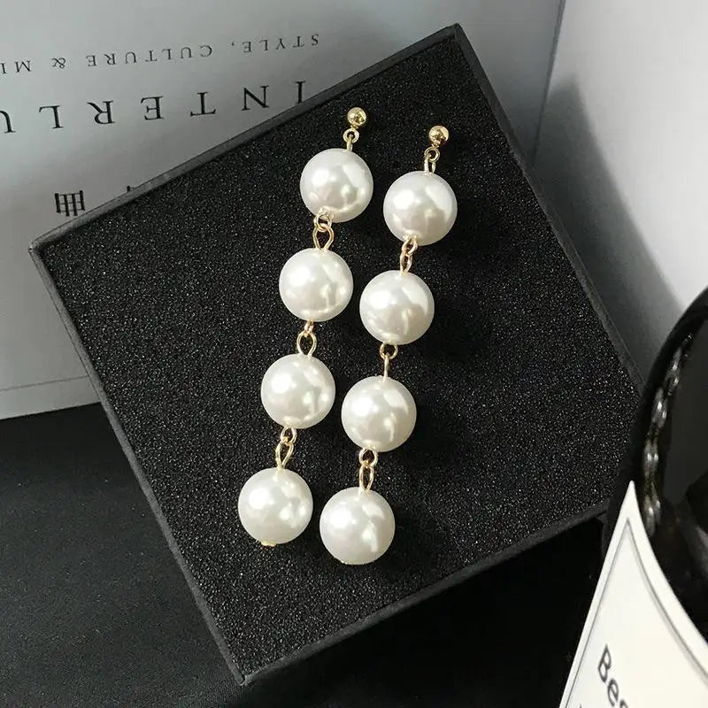 Best Selling Wild Fashion Simple Pearl Bean Earrings Style Women Girls Earrings Jewelry Wholesale Crystal Earrings Brincos