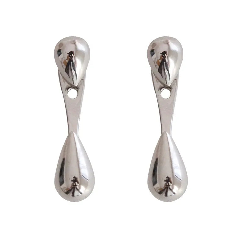 Simple Stud Earrings 2021 Trend Jewelry For Women Silver Color Water Drop Two Use Cute Korean Small Earring pendientes hombre