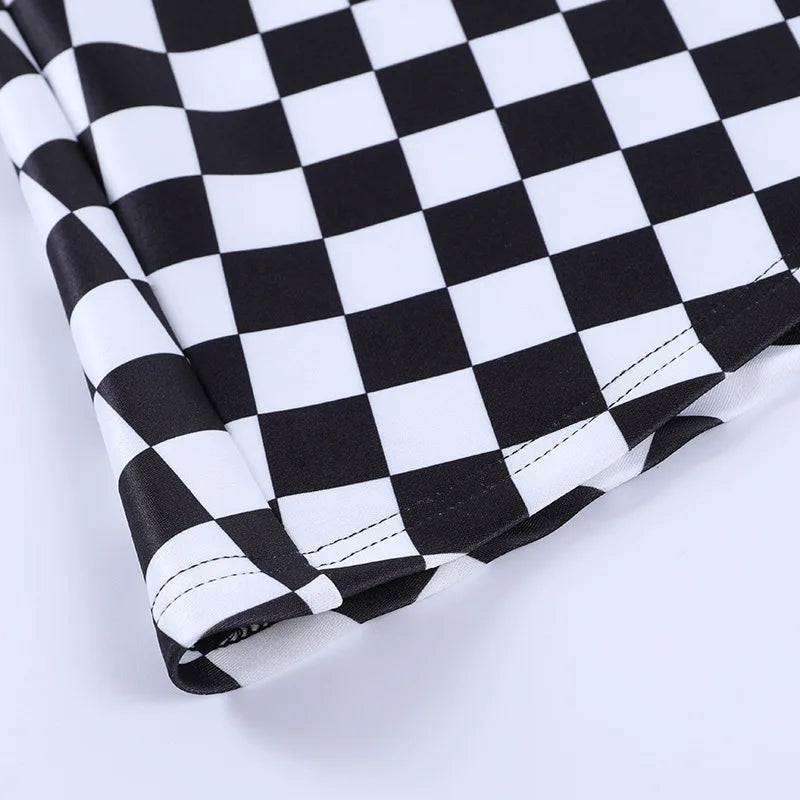 Y2k Skirt Harajuku Dark Girl Contrast Plaid Stitching Sexy High Waist Over In Summer Sexy Gothic Skirt