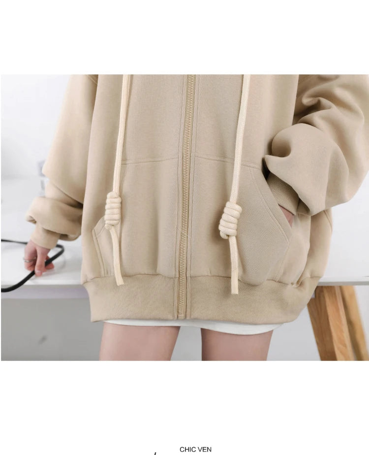 CHIC VEN Women's Hoodies Sweatshirts Casual Loose Sports Women Jackets Streetwear Female Coat Fashion Tops Spring Autumn 2022