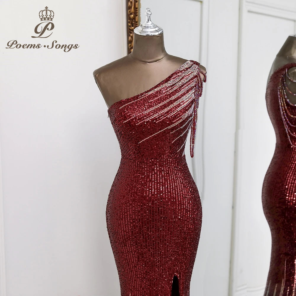 Sexy One shoulder style evening dresses prom dresses vestidos de fiesta robe de soiree de mariage party dresses women evening