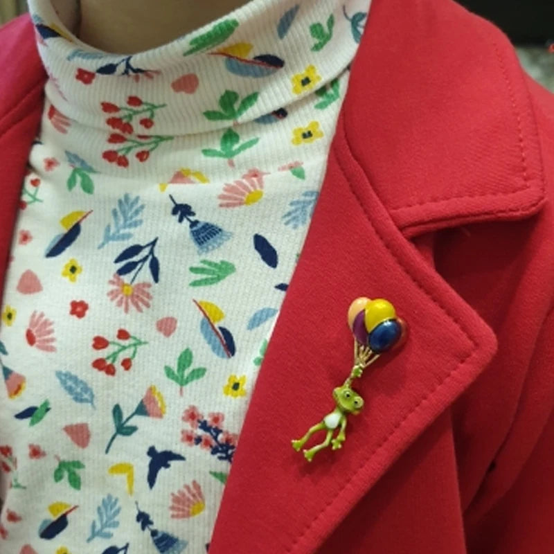 Funny Balloon Frog Brooches Animal Colorful Balloons Brooch Pins Woman Kids Party Jewelry Accessories Gifts