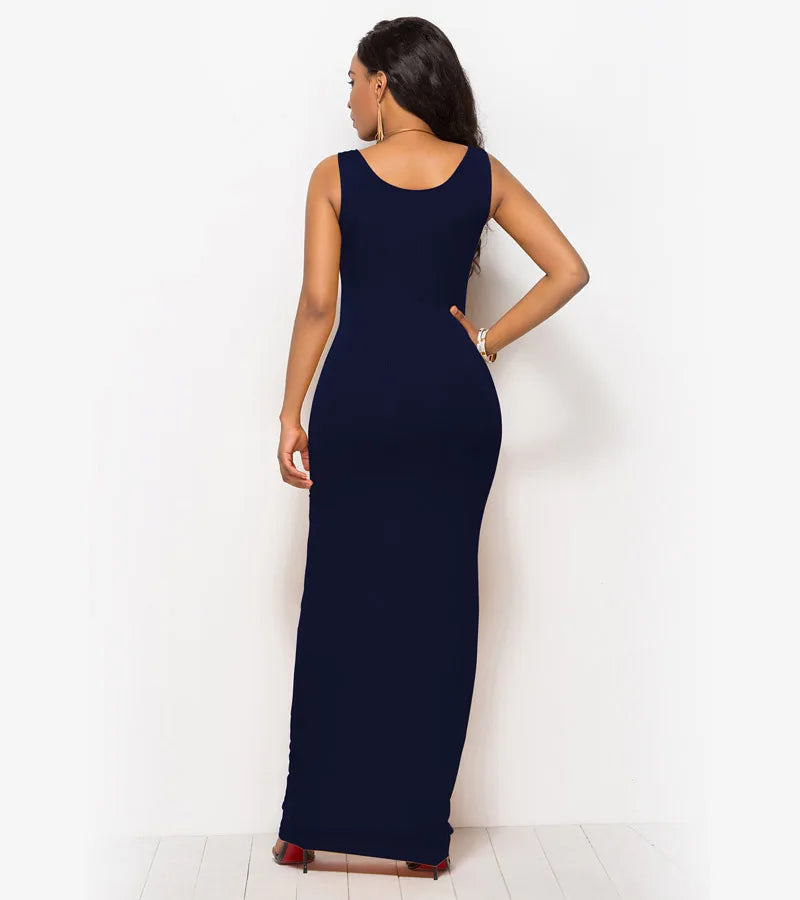 Sexy Summer Tank Women Dress 2023 Fashion Sleeveless Bodycon Evening Party Club Long Dresses Women Clothes Plus Size Femme Robe