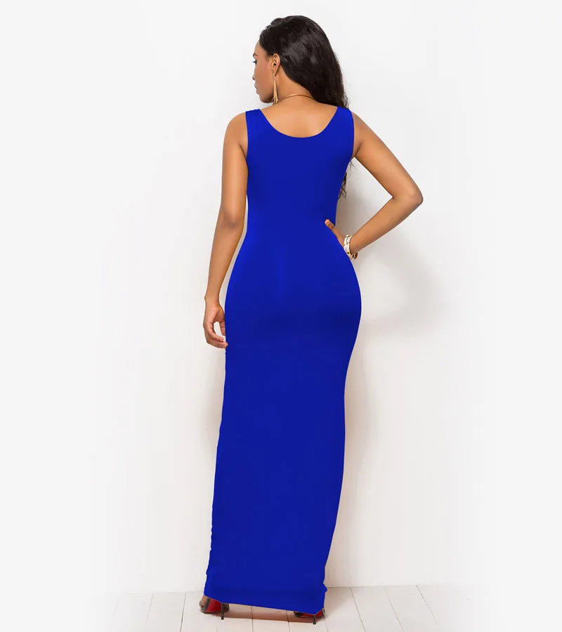 Sexy Summer Tank Women Dress 2023 Fashion Sleeveless Bodycon Evening Party Club Long Dresses Women Clothes Plus Size Femme Robe