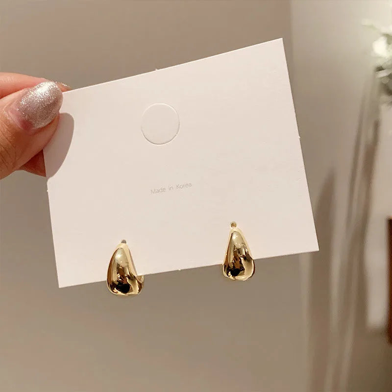 Simple Stud Earrings 2021 Trend Jewelry For Women Silver Color Water Drop Two Use Cute Korean Small Earring pendientes hombre