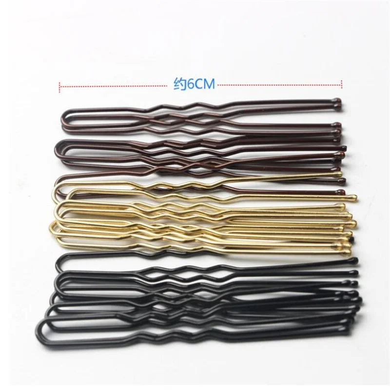 50pcs 50/60/70mm Hair Pin And Clips U Shape For Headpiece Women Girls Hairpins Accessories Bride Wedding Head Jewelry Decoration