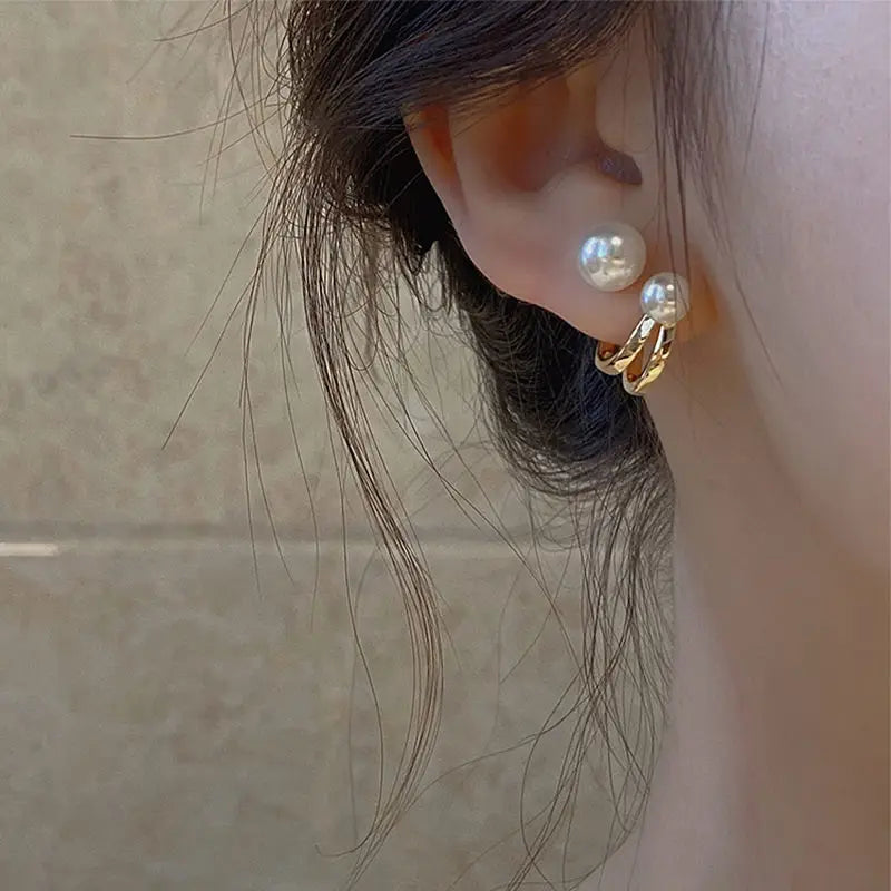 Simple Stud Earrings 2021 Trend Jewelry For Women Silver Color Water Drop Two Use Cute Korean Small Earring pendientes hombre