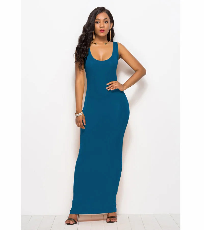 Sexy Summer Tank Women Dress 2023 Fashion Sleeveless Bodycon Evening Party Club Long Dresses Women Clothes Plus Size Femme Robe